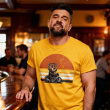 Leather Biker Bear T-Shirt Cute Retro Sunset Design