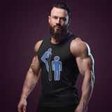 Gay Man wearing a Black Cruisin' gay culture tank top - LGBTQ+ cruising pride apparel by BackRoomGear - cottage wear