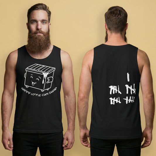 Happy Little Cum Dump Muscle Shirt - Gay Pride Graphic Tank Top for Men