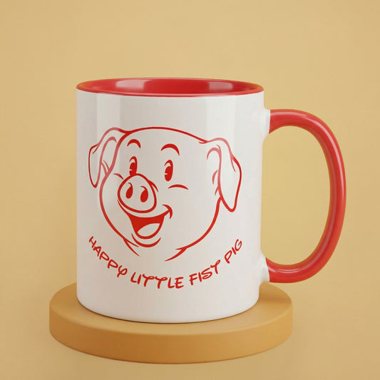 Happy Little Fist Pig Mug – Kink Humor Pig Play Coffee Cup