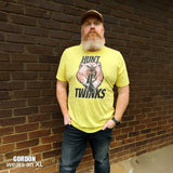 XL Gay bear t-shirt Hunt Twinks design modelled on person - gay bear daddy pride tee by BackRoom Gear