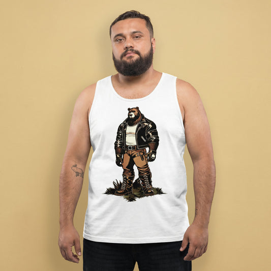 Leather Daddy Bear Muscle Tank | Gay Pride Bear Community Tank Top