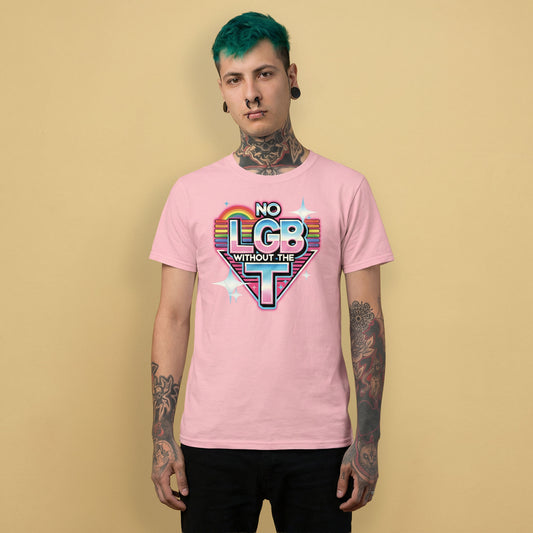 No LGB Without the T Shirt – Retro Trans Pride Support Tee