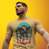 SLAY Kingdom Penguin Protest Tee – Anti-Tariff Political Humor T-Shirt