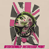 t-shirt design closeup with a homosexual punk pink and green graphic design - Queer Punk Anthem t-shirt - gay rebel graphic tee by BackRoomGear