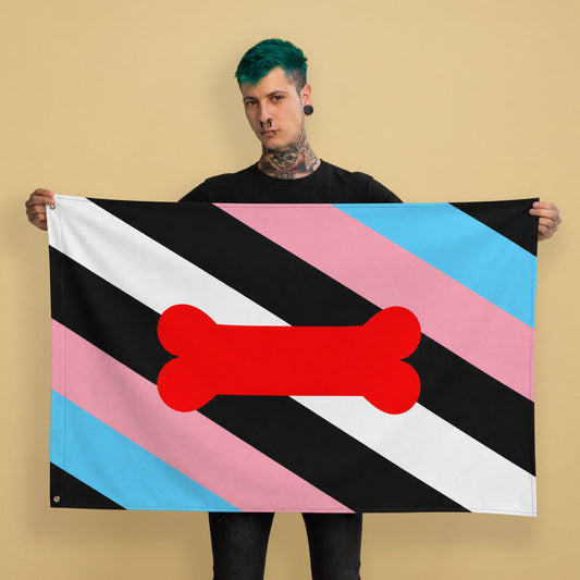 Trans Leather Pup Pride Flag