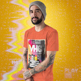 Man wearing Video Head Cleaner Heather orange T-Shirt - BackRoomGear - your LGBT Gay Kink Apparel Store