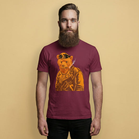 Vintage Leather Bear Pride T-Shirt – Retro Gay Bear Flag Tee