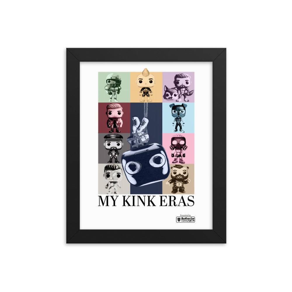 Kink Eras poster in black wooden frame - LGBTQ+ kink pride Taylor Swift parody art print by BackRoom Gear