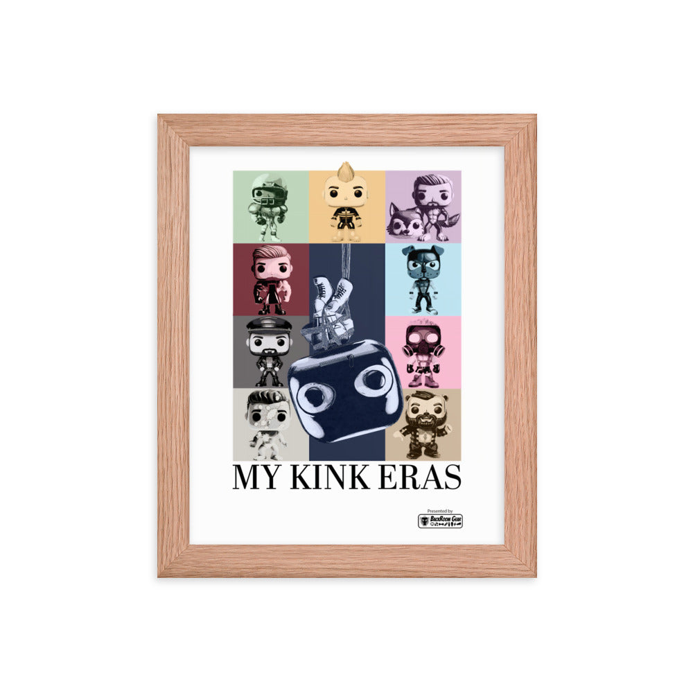Kink Eras poster in red oak wooden frame - LGBTQ+ kink pride Taylor Swift parody art print by BackRoom Gear