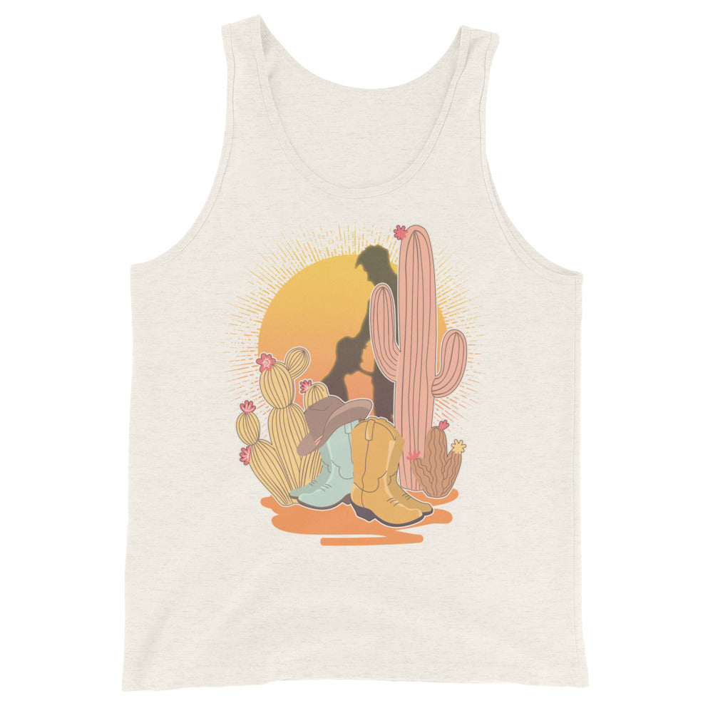 Vintage Brokeback Cowboy Sunset Tank | Western Gay Pride Tank Top