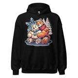 Black Hoodie featuring cuddly bear winter design - cozy winter wear for US gay bear community