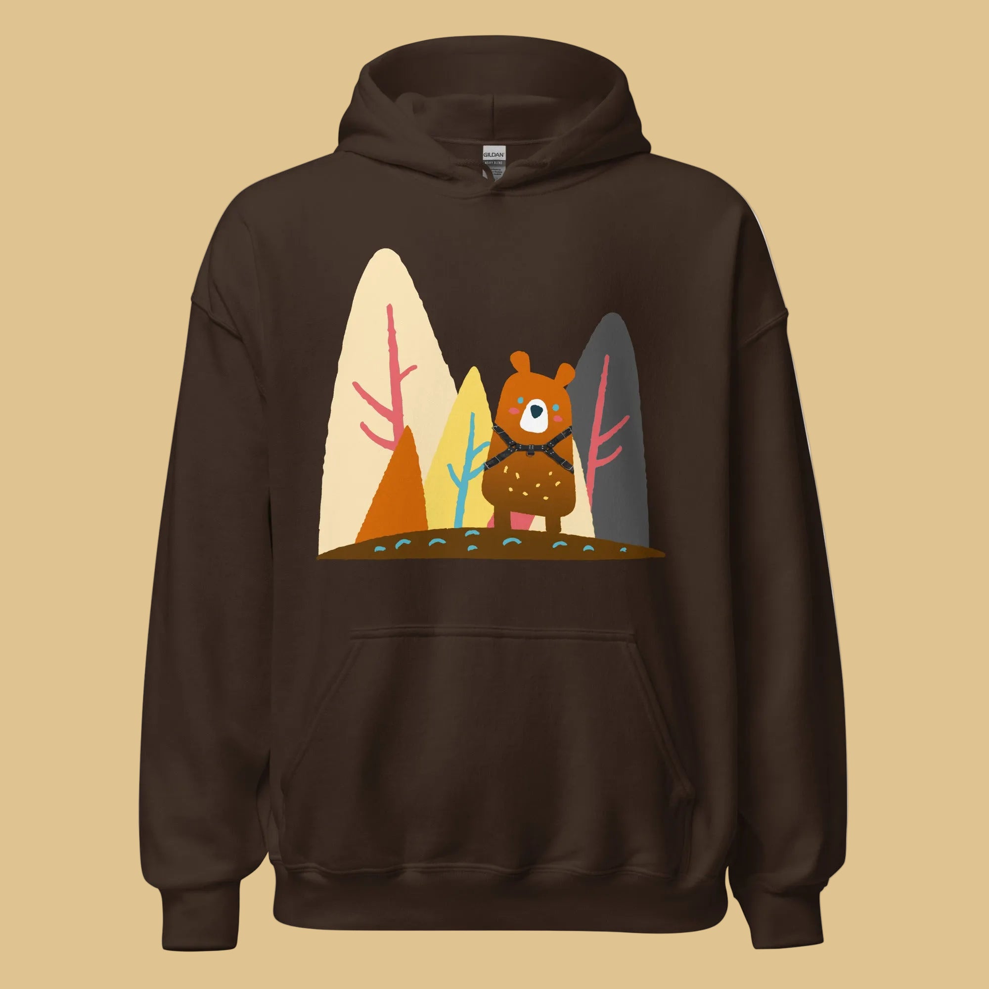 Does-a-Bear-f-k-in-the-woods-Chocolate Hoodie-backroom-gear - your LGBTQI Gay Kink Apparel Store