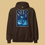 Dark chocolate Sir Bear leather dom hoodie - gay bear kink pullover by BackRoomGear