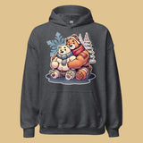 Dark Heather gray Hoodie featuring cuddly bear winter design - cozy winter wear for US gay bear community