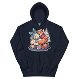 Navy Hoodie featuring cuddly bear winter design - cozy winter wear for US gay bear community