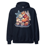 Navy Hoodie featuring cuddly bear winter design - cozy winter wear for US gay bear community