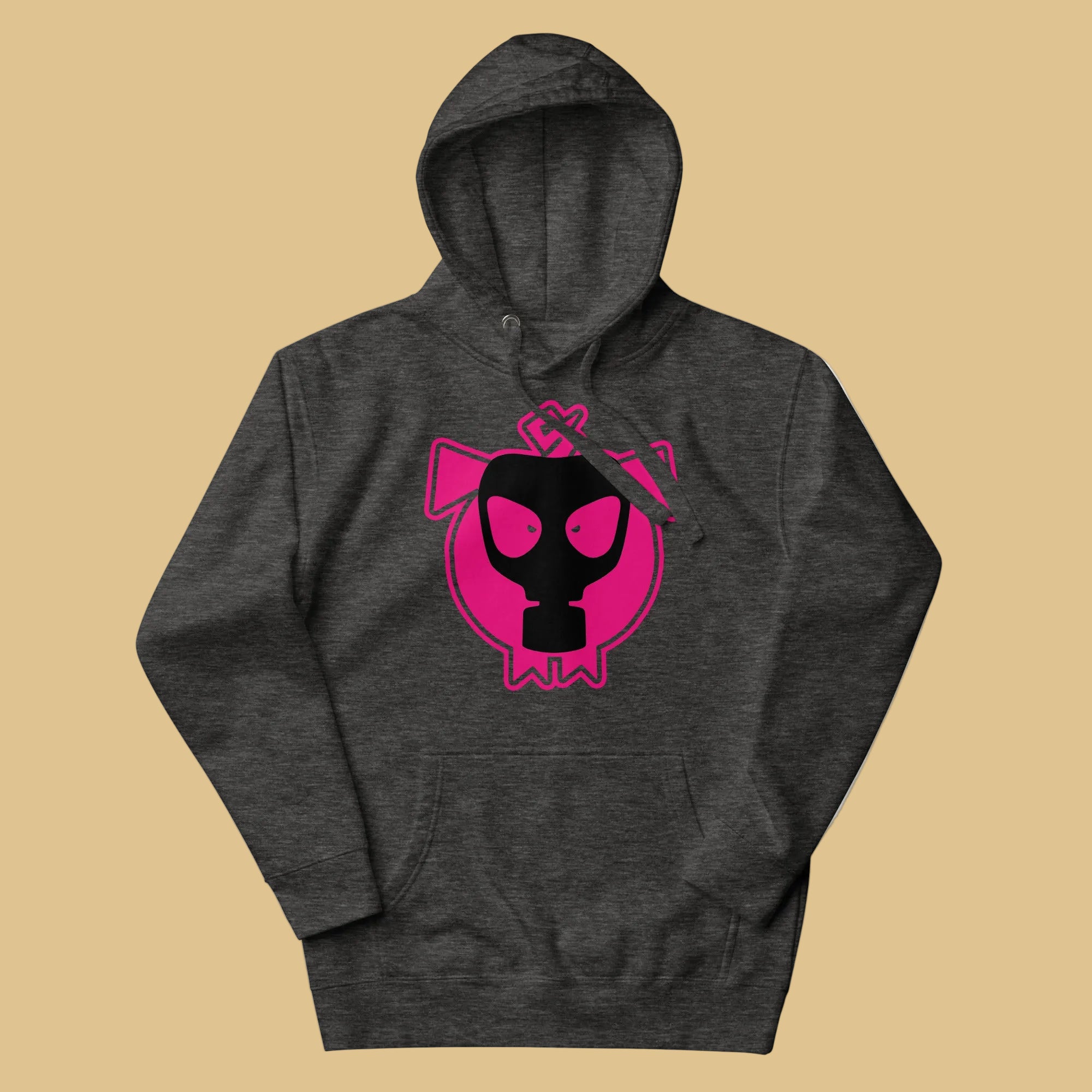 Pig-Logo-Hoodie-charcoal flat - backroomgear - your LGBTQI Gay Kink Apparel Store
