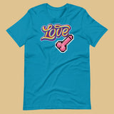Love Dick Shirt-Aqua flat-backroomgear - your LGBTQI Gay Kink Apparel Store