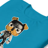 Folded aqua blue T-Shirt – Gay Puppy Play LGBTQ+ Tee – Gay pride shirts collection – LGBTQ+ pride t-shirts US UK – Made-to-order gay apparel