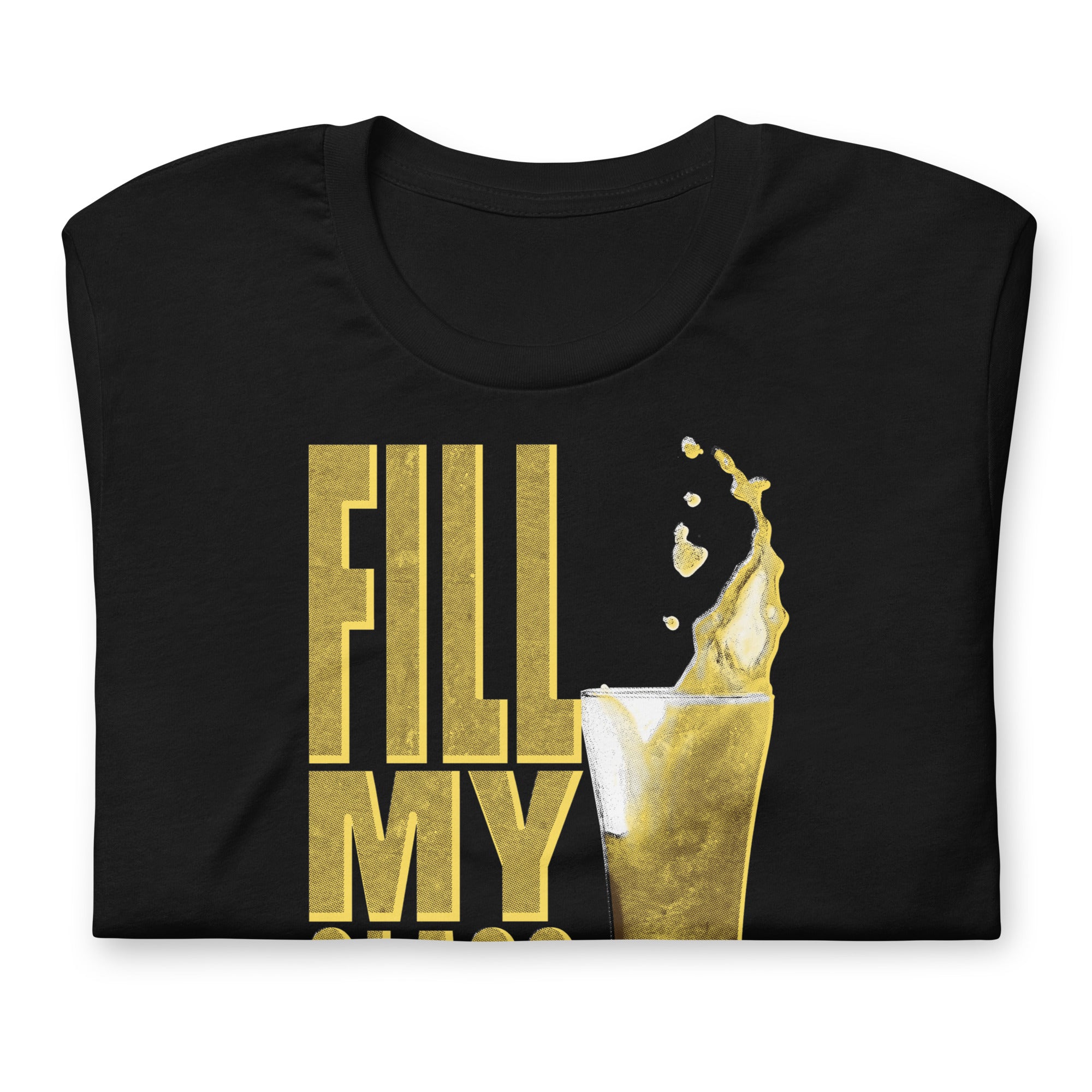 Fill-My-Glass-black shirt Flat folded- backroomgear - your LGBTQI Gay Kink Apparel Store