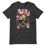 dark-grey-heather t-shirt with a homosexual punk pink and green graphic design - Queer Punk Anthem t-shirt - gay rebel graphic tee by BackRoomGear
