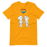 Yellow Gold Leather Lovers Pride t-shirt - BDSM gay leather flag tee by BackRoomGear -LGBTQ+ pride t-shirts US UK – Made-to-order LGBTQ clothing