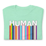 We Are Human Heather Mint T-Shirt Folded - BackRoomGear - your LGBTQI Gay Kink Apparel Store