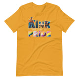 Kink-Pride-Mustard Flat Shirt - backroom gear - Kink Belongs at Pride T-Shirt – Bold LGBTQ+ Kink Pride Tee – Gay pride shirts collection – LGBTQ+ pride t-shirts US UK – Made-to-order gay apparel