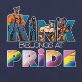 Kink-Pride-Navy Shirt - backroom gear - Kink Belongs at Pride T-Shirt – Bold LGBTQ+ Kink Pride Tee – Gay pride shirts collection – LGBTQ+ pride t-shirts US UK – Made-to-order gay apparel