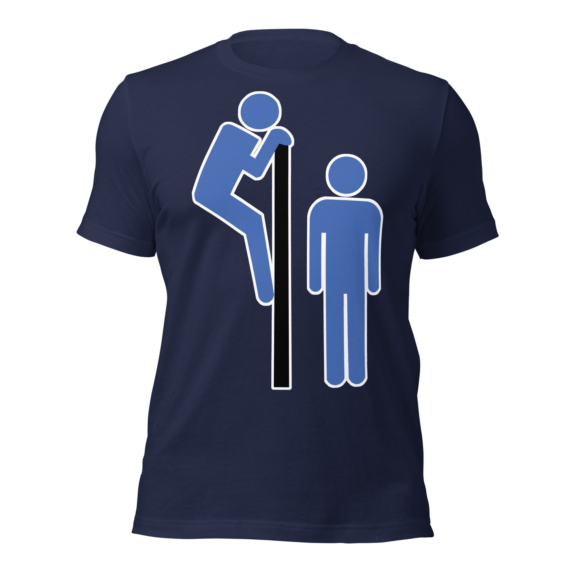 Navy blue Cruisin' gay culture t-shirt with retro cruising graphic - LGBTQ+ pride apparel by BackRoom Gear