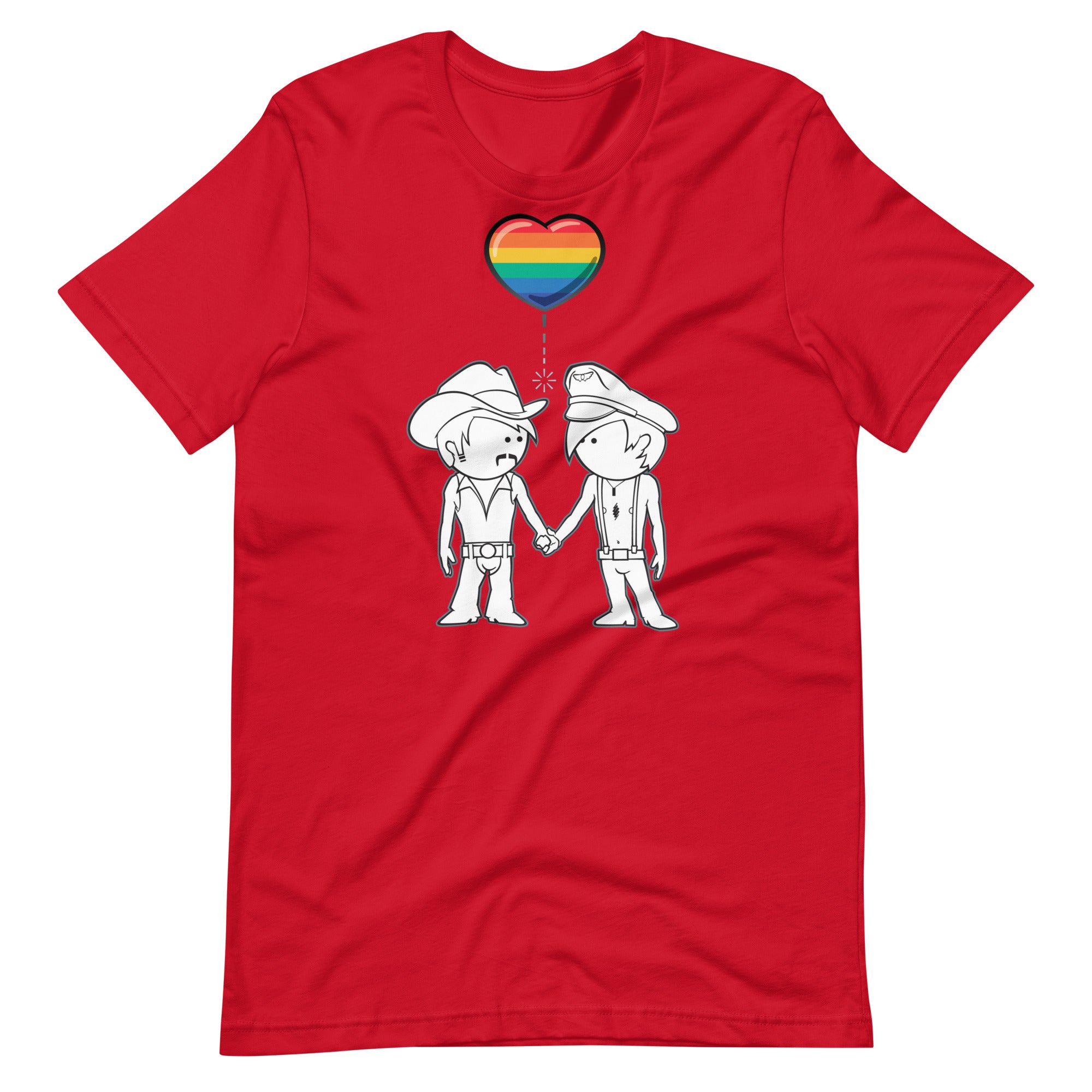 Romeo & Julian Red T-Shirt Flat - BackRoomGear - your LGBTQI Gay Kink Apparel Store
