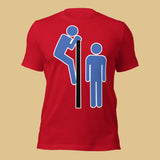 Red Cruisin' gay culture t-shirt with retro cruising graphic - LGBTQ+ pride apparel by BackRoomGear