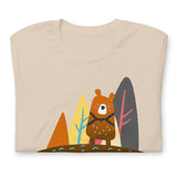 Bear-in-the-woods-Soft Cream-T-Shirt-Folded Backroom-Gear - Wild Leather Bear Pride T-Shirt – Gay Bear Flag Tee – LGBTQ+ pride t-shirts US UK – Gay pride shirts collection – Made-to-order gay apparel
