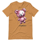 Gay bear t-shirt in toast beige with Blow Me balloon bear flat lay