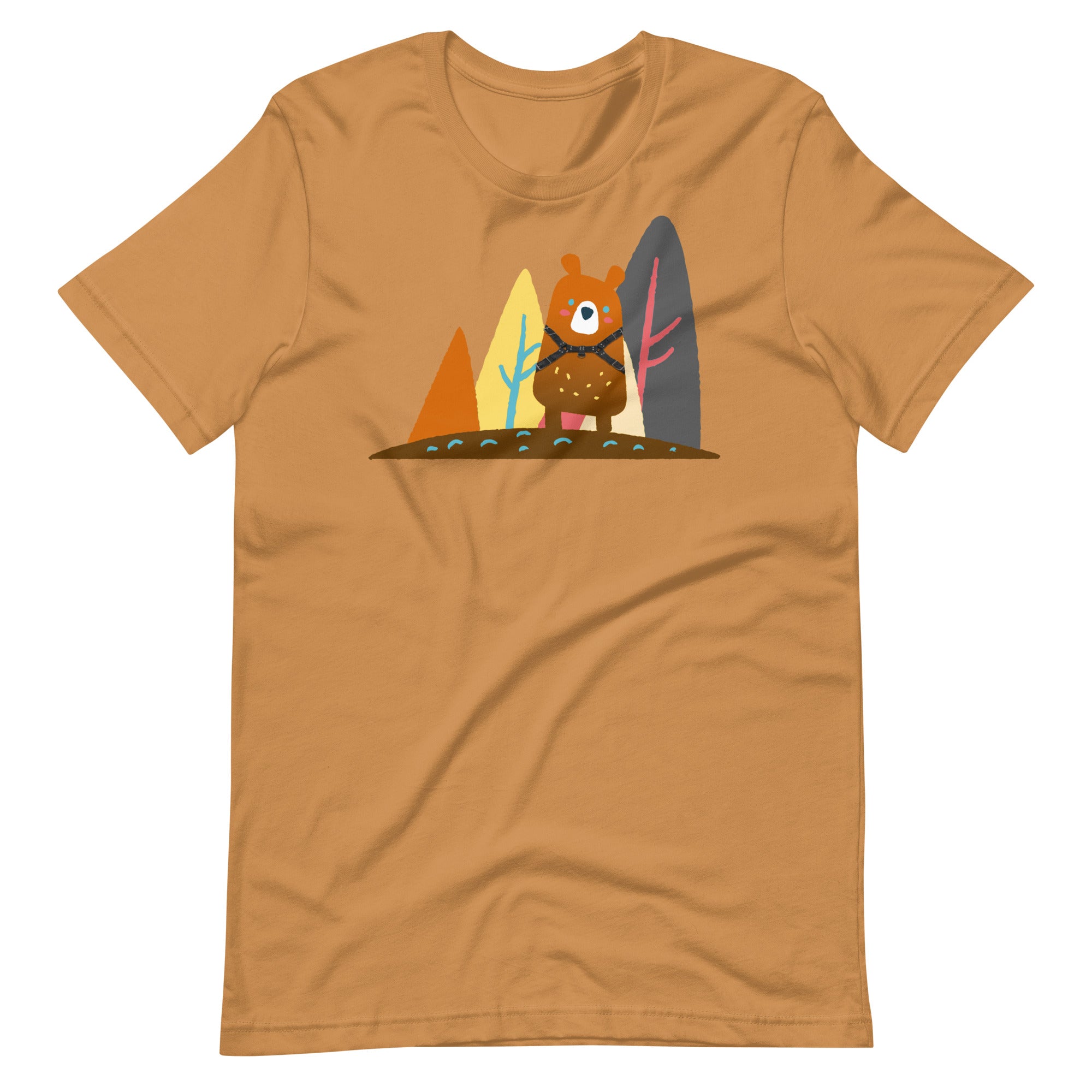 Toast brown Wild Leather Bear Pride T-Shirt – Gay Bear Flag Tee – LGBTQ+ pride t-shirts US UK – Gay pride shirts collection – Made-to-order gay apparel