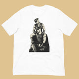 Leather Daddies Shirt-White flat-backroom gear - Leather Pride Daddy T-Shirt – Gay Leather Flag Dom Tee – LGBTQ+ pride t-shirts US UK – Gay pride shirts collection – Made-to-order gay apparel