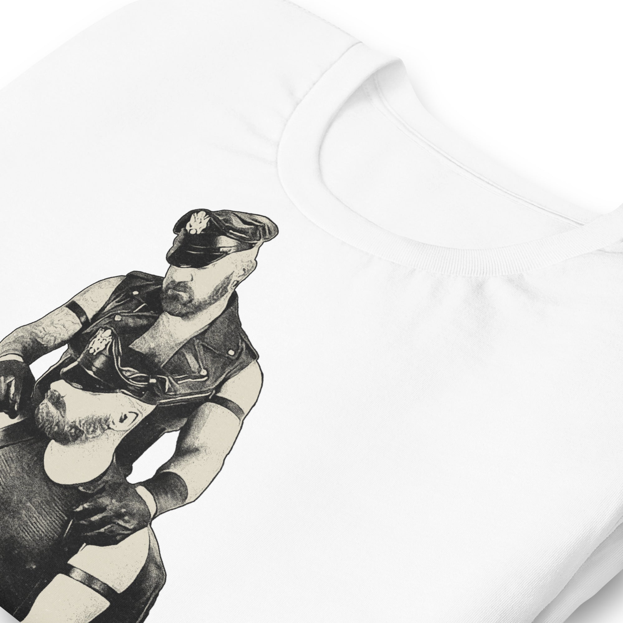 Leather Daddies Shirt-White zoomed-backroom gear - Leather Pride Daddy T-Shirt – Gay Leather Flag Dom Tee – LGBTQ+ pride t-shirts US UK – Gay pride shirts collection – Made-to-order gay apparel