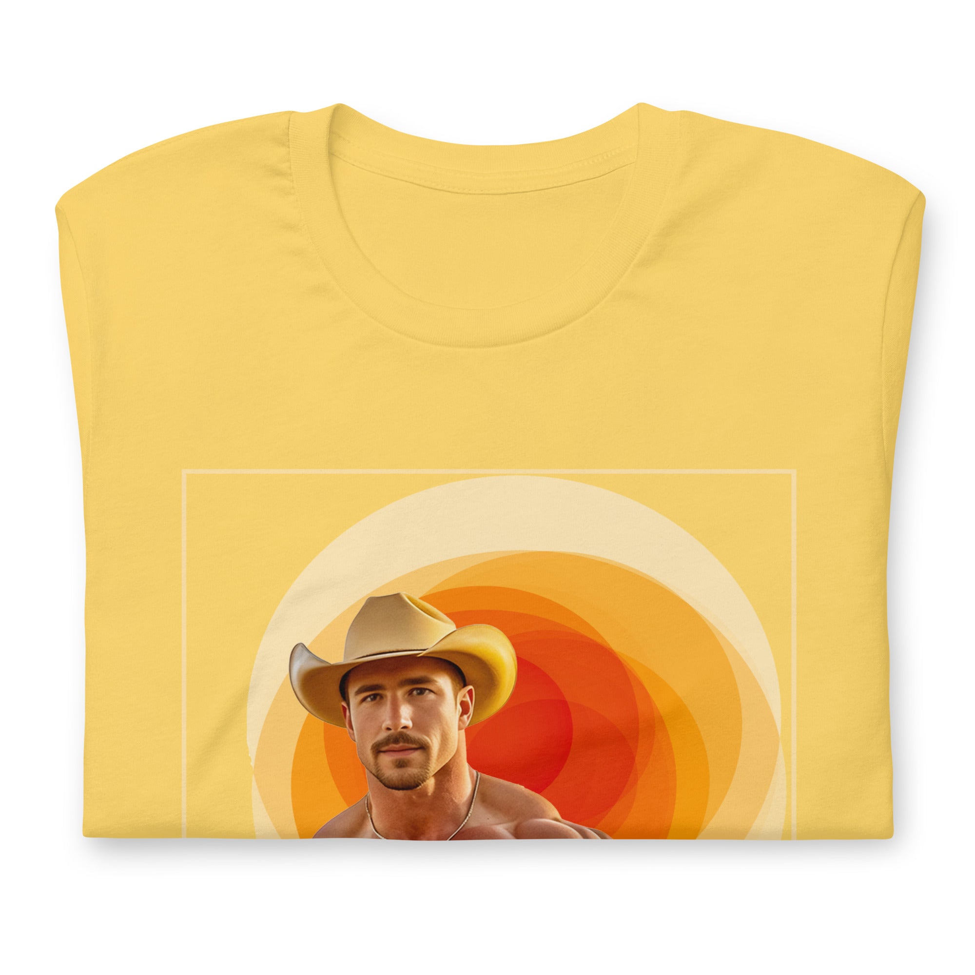 Cact-Ass Cowboy yellow T-Shirt folded - BackRoomGear - your LGBTQI Gay Kink Apparel Store
