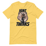 Gay bear daddy tee Hunt Twinks design in bright yellow