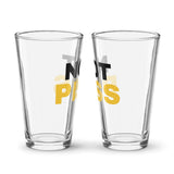 Two sides of NOT PISS pint glass - watersports kink pride LGBTQ+ glass by BackRoomGear