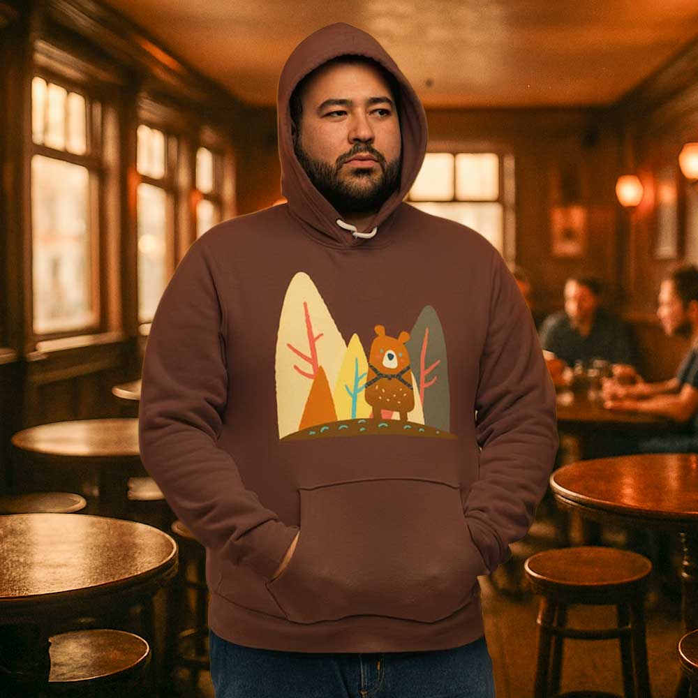 Cheeky Bear Pride Hoodie Grizzly LGBTQ+ Pullover Fun Gay Bear Flag Apparel