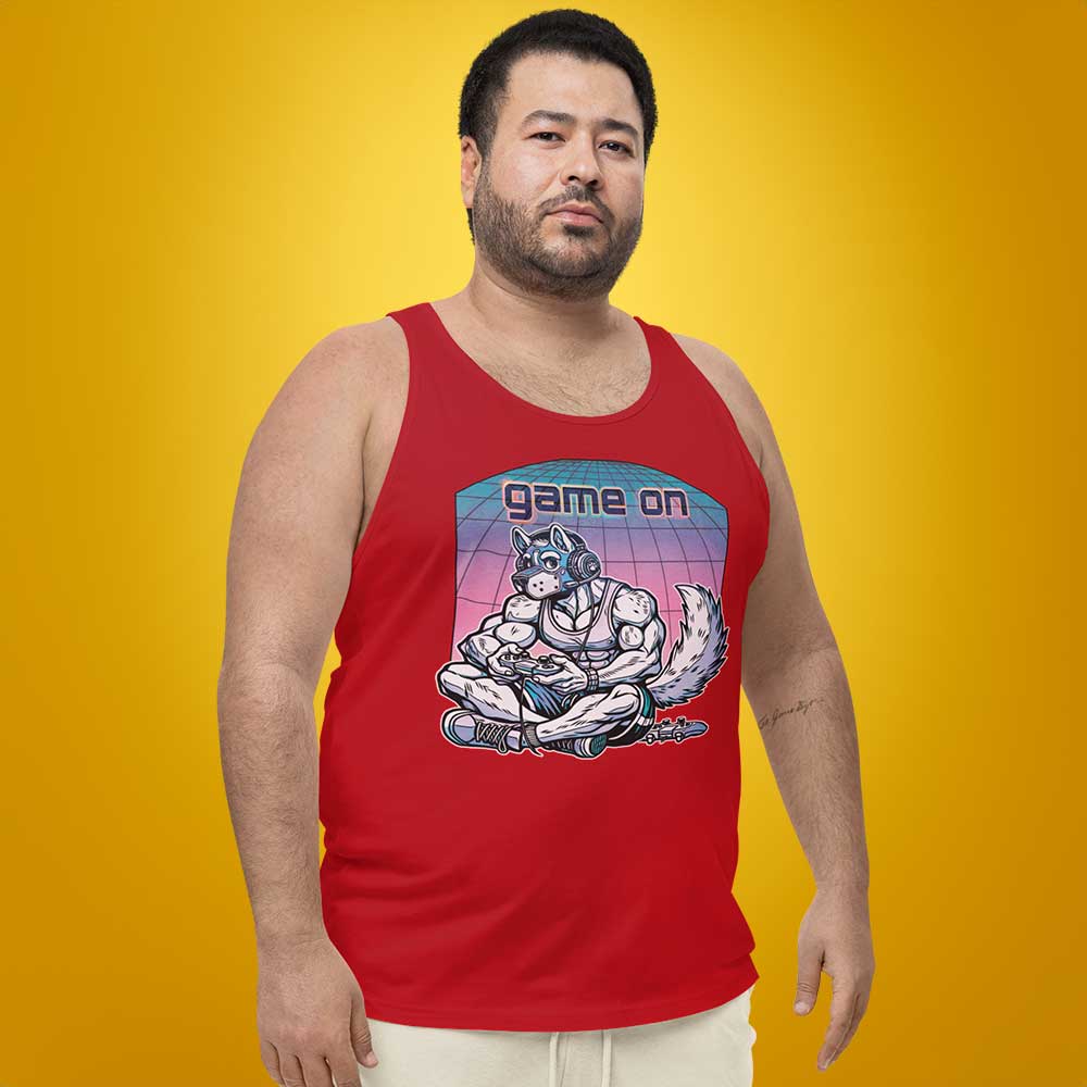 Game On Pup Tank Top: Gay Gamer Community Tank
