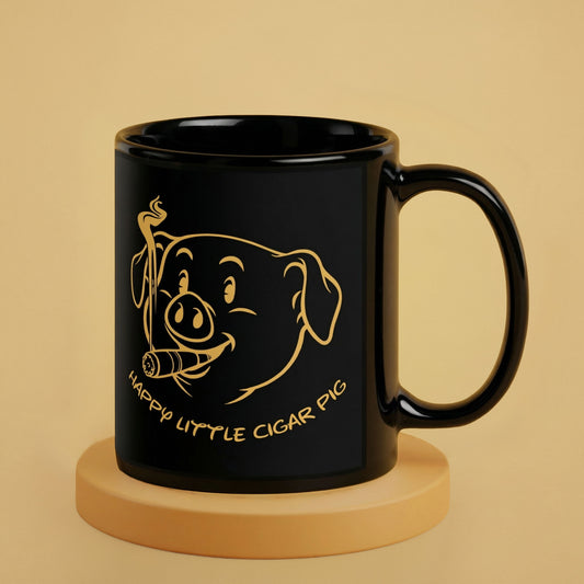 Happy Little Cigar Pig Mug – Funny Gay Leather Bar Coffee Mug