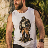 Leather Daddy Bear Muscle Tank | Gay Pride Bear Community Tank Top