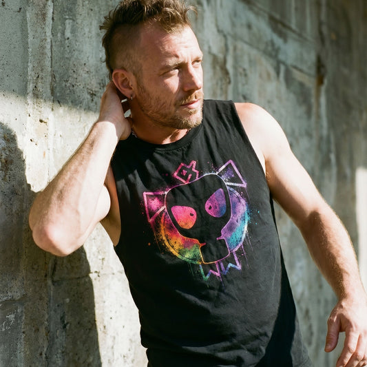 Pride Pig Muscle Tank | Black Gay Pride Sleeveless Shirt