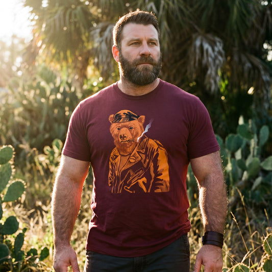 Vintage Leather Bear Pride T-Shirt – Retro Gay Bear Flag Tee