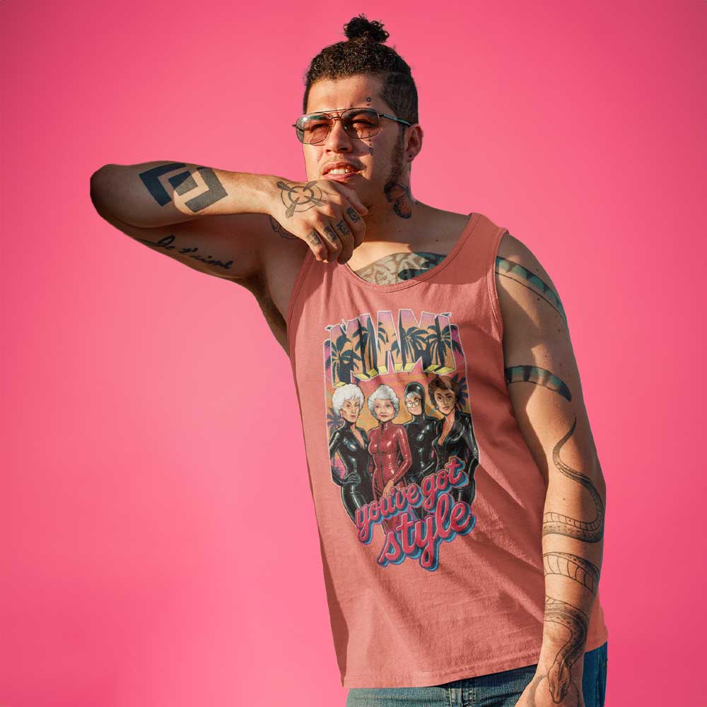 Golden Girls Rubber Tribute Premium Tank Top – Miami, You've Got Style Sleeveless Tee