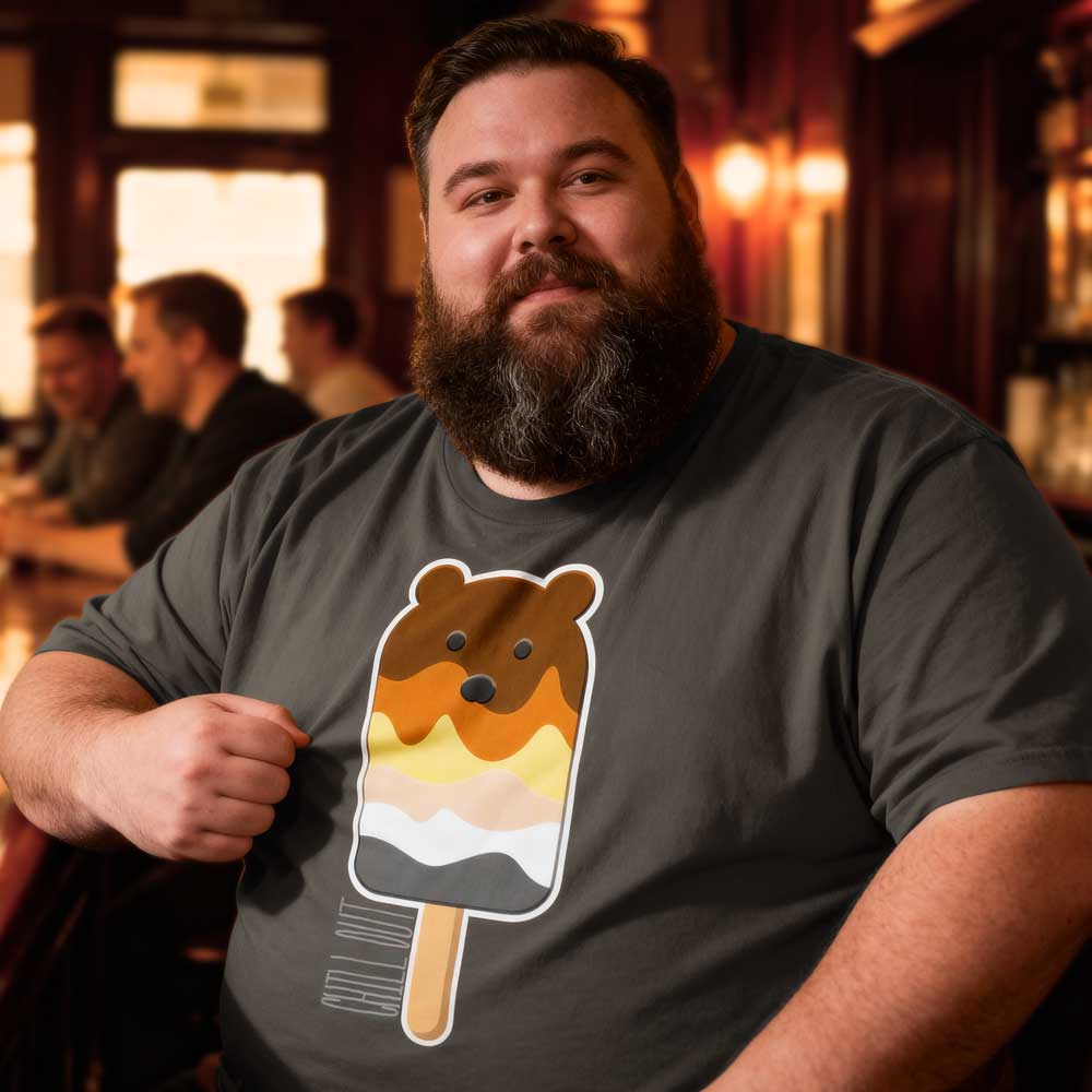 Bear Paddle Pop T-Shirt – Fun Gay Bear Pride Flag Tee