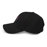 Pride Pig Cap – left side view, black dad hat with Pride graphic